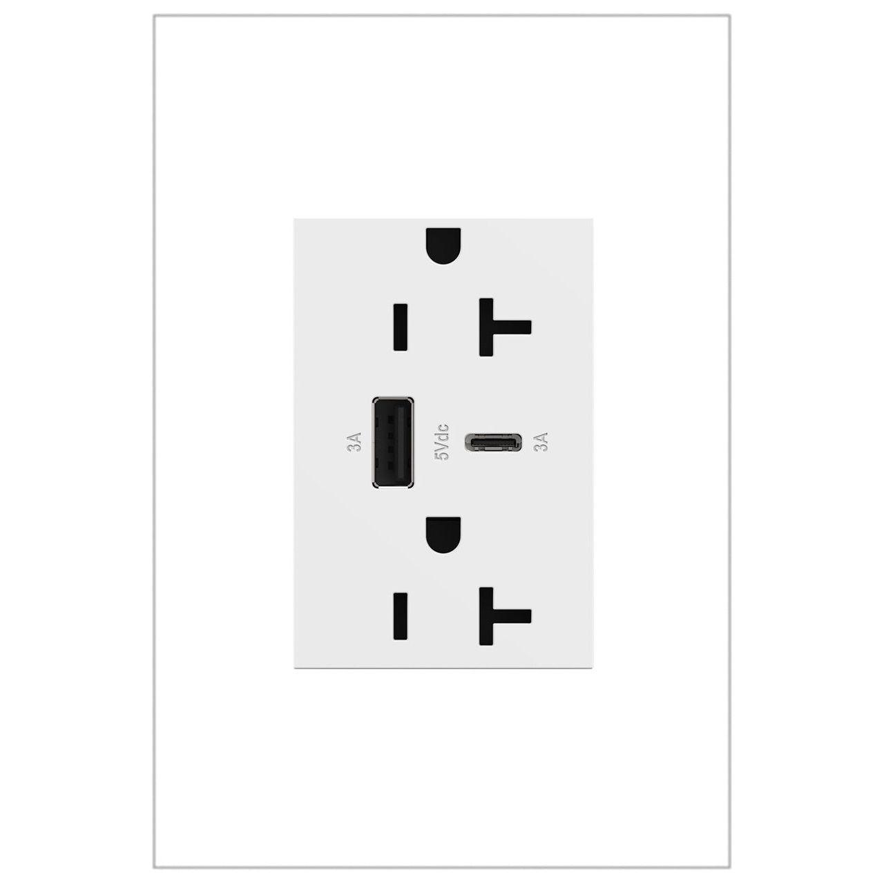 Legrand - Adorne 20A Tamper-Resistant Ultra-Fast USB Type A/C Outlet - Lights Canada