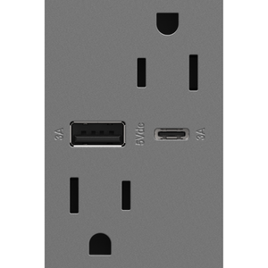 Legrand - Adorne 15A Tamper-Resistant Ultra-Fast USB Type A/C Outlet - Lights Canada