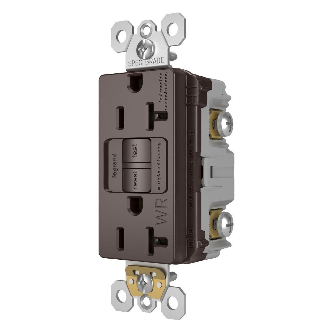 Legrand - radiant Spec-Grade 20A Weather-Resistant Self-Test GFCI Receptacle - Lights Canada