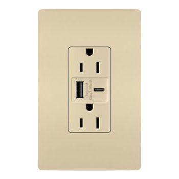 Legrand - radiant 15A Tamper-Resistant Ultra-Fast USB Type-A/C Outlet - Lights Canada