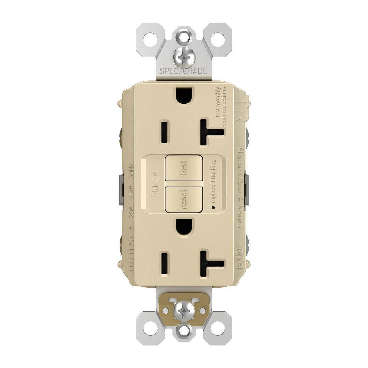Legrand - radiant Spec-Grade 20A Tamper-Resistant Self-Test GFCI Receptacle - Lights Canada