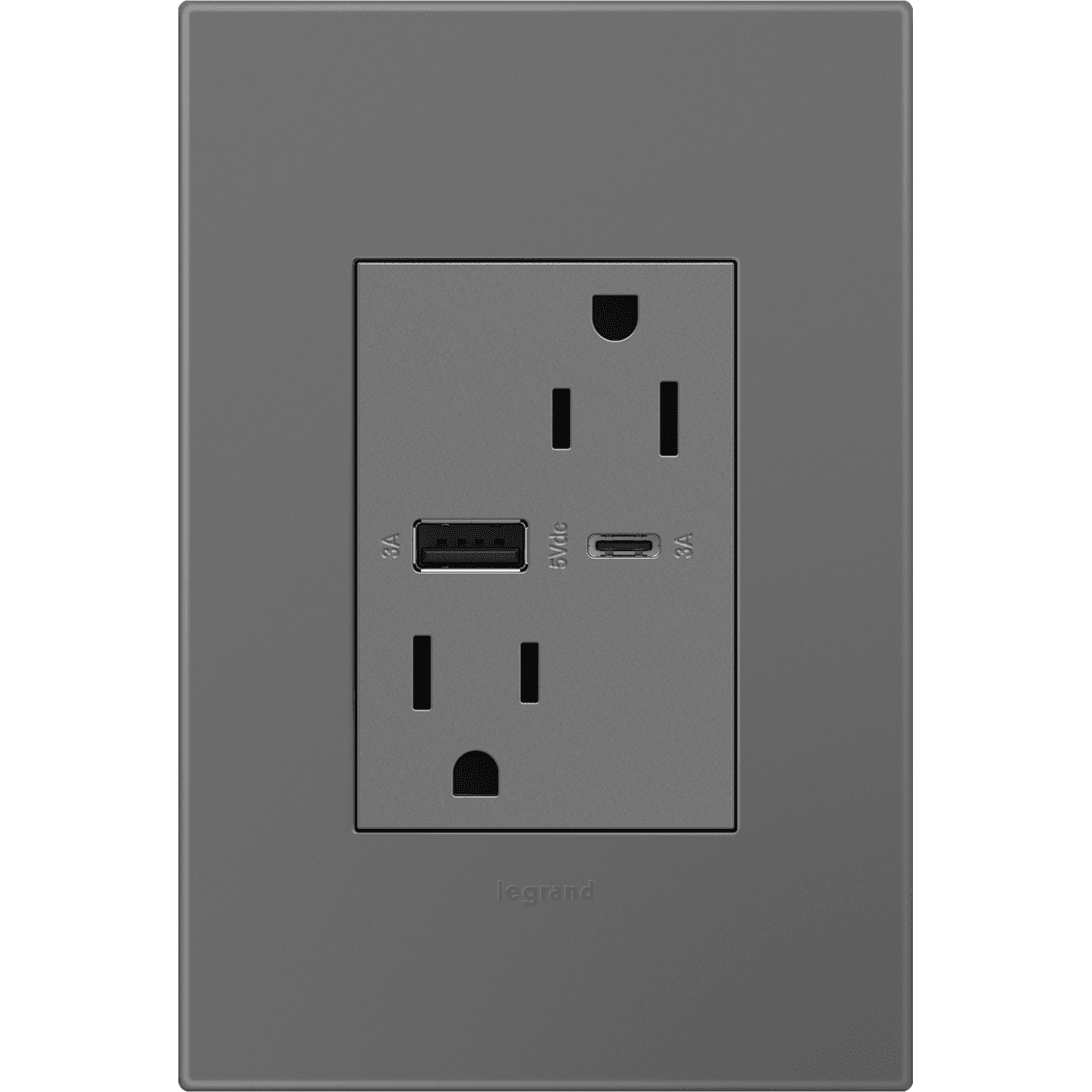 Legrand - Adorne 15A Tamper-Resistant Ultra-Fast USB Type A/C Outlet - Lights Canada