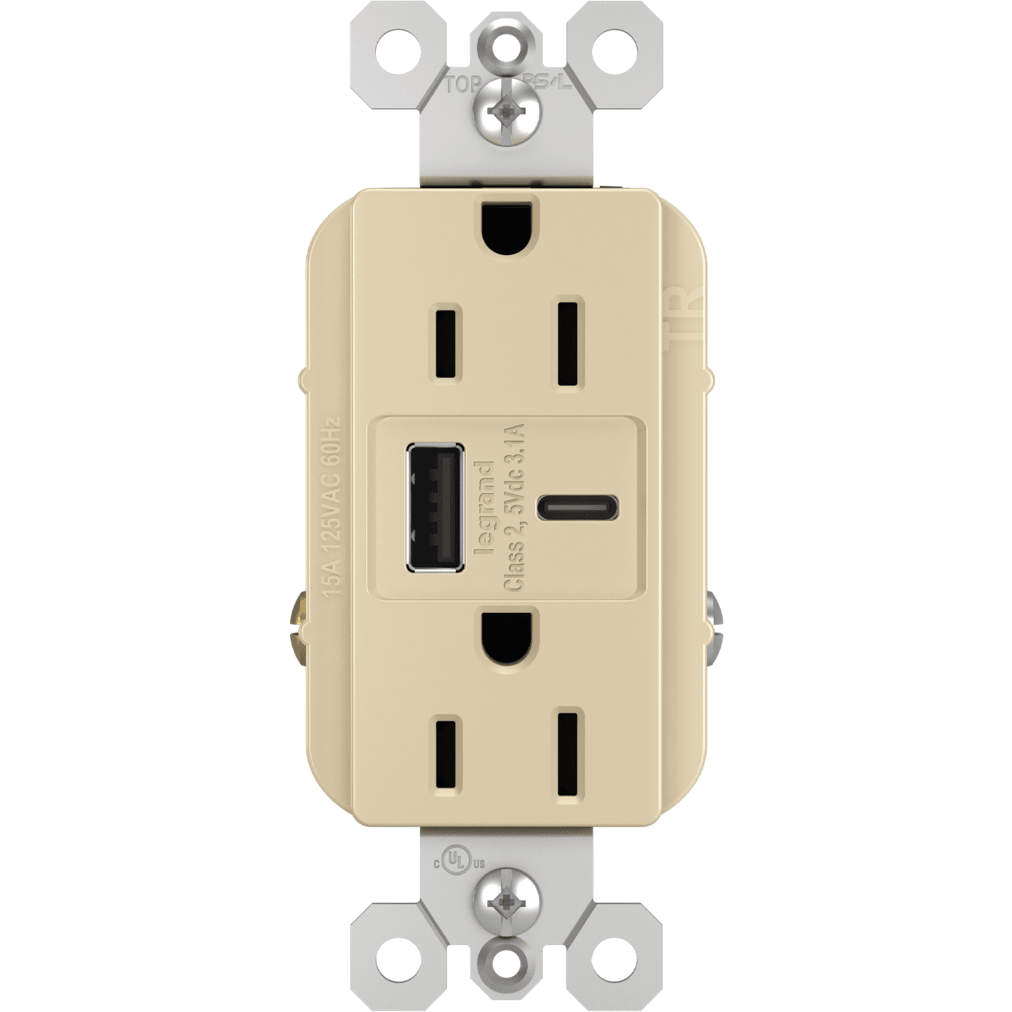Legrand - radiant 15A Tamper-Resistant USB Type A/C Outlet - Lights Canada