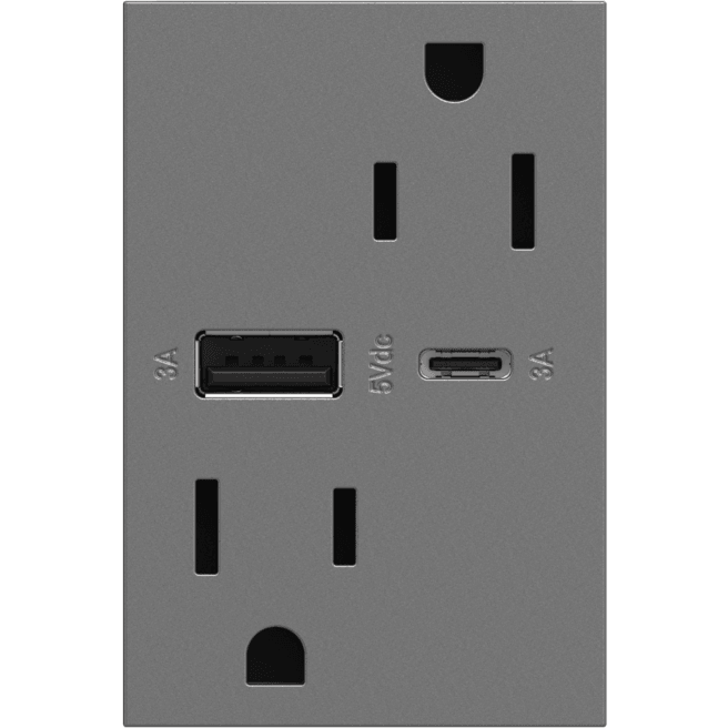 Legrand - Adorne 15A Tamper-Resistant Ultra-Fast USB Type A/C Outlet - Lights Canada