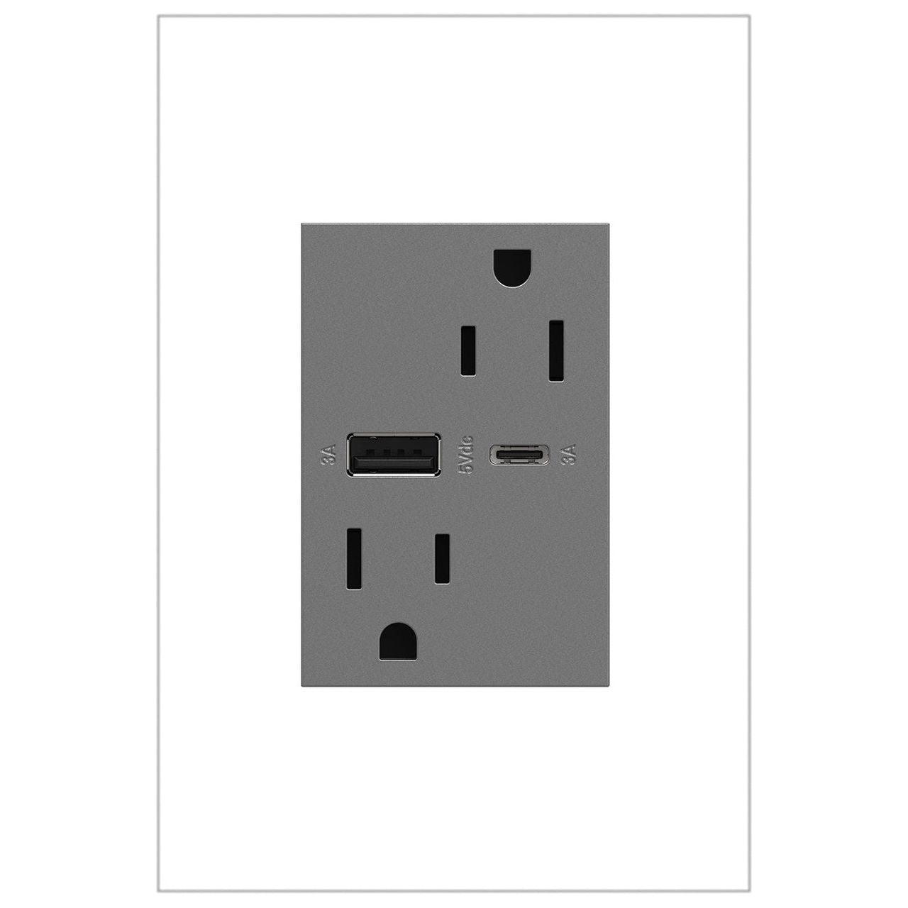 Legrand - Adorne 15A Tamper-Resistant Ultra-Fast USB Type A/C Outlet - Lights Canada