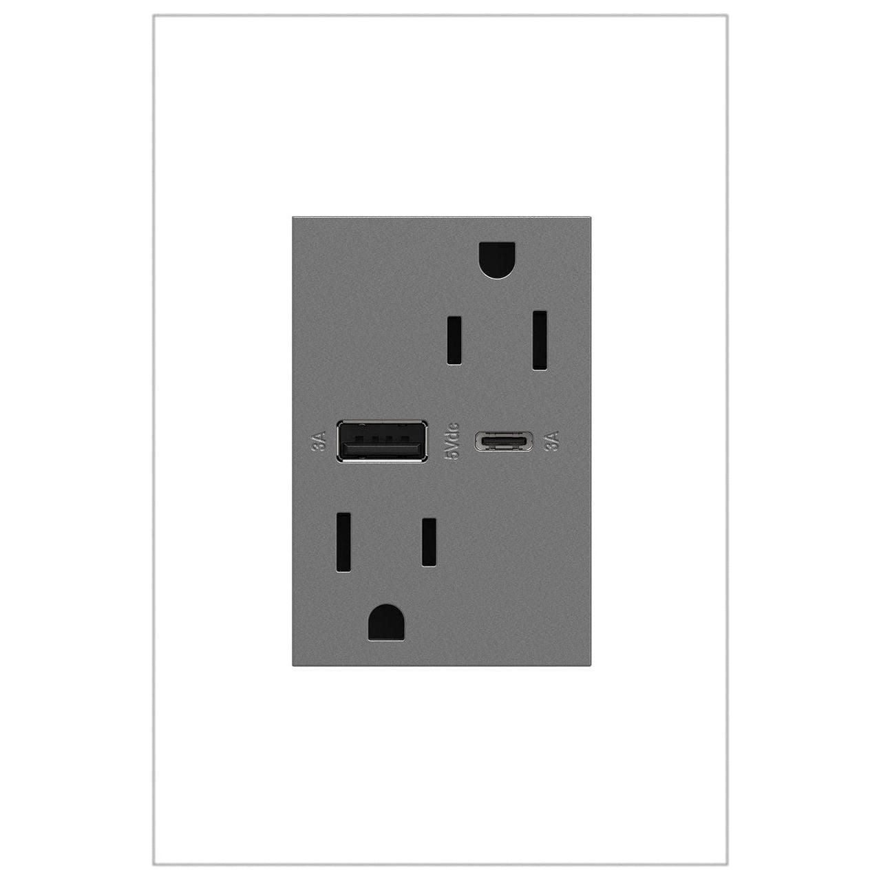 Legrand - Adorne 15A Tamper-Resistant Ultra-Fast USB Type A/C Outlet - Lights Canada