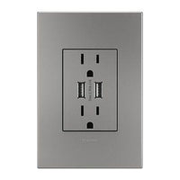 Dual USB Plus-Size Outlet Combo with Matching Wall Plate
