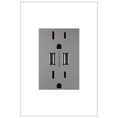 Legrand - Dual USB Plus-Size Outlet Combo with Matching Wall Plate - Lights Canada