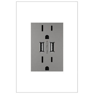 Legrand - Dual USB Plus-Size Outlet Combo with Matching Wall Plate - Lights Canada