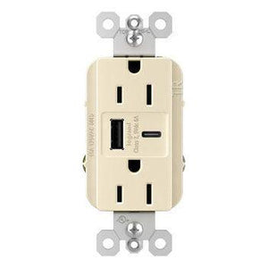 Legrand - radiant 15A Tamper-Resistant Ultra-Fast USB Type-A/C Outlet - Lights Canada