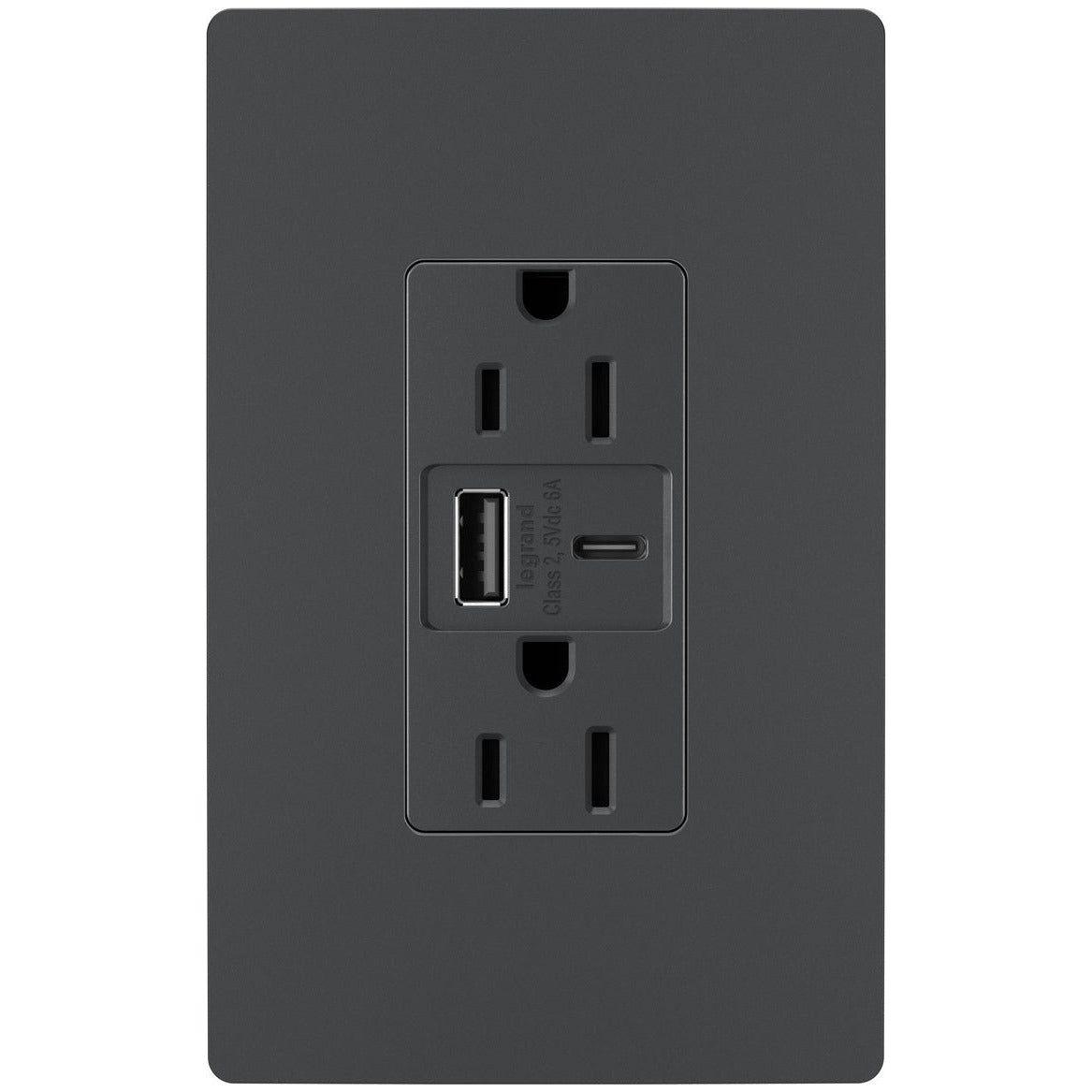 Legrand - radiant 15A Tamper-Resistant Ultra-Fast USB Type-A/C Outlet - Lights Canada