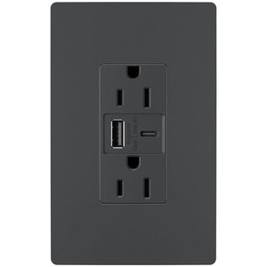 Legrand - radiant 15A Tamper-Resistant USB Type A/C Outlet - Lights Canada