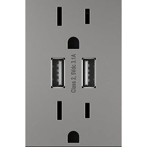 Legrand - Dual USB Plus-Size Outlet Combo with Matching Wall Plate - Lights Canada