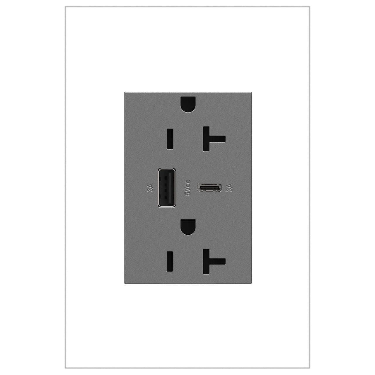 Legrand - Adorne 20A Tamper-Resistant Ultra-Fast USB Type A/C Outlet - Lights Canada