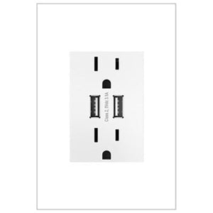 Legrand - Dual USB Plus-Size Outlet Combo with Matching Wall Plate - Lights Canada