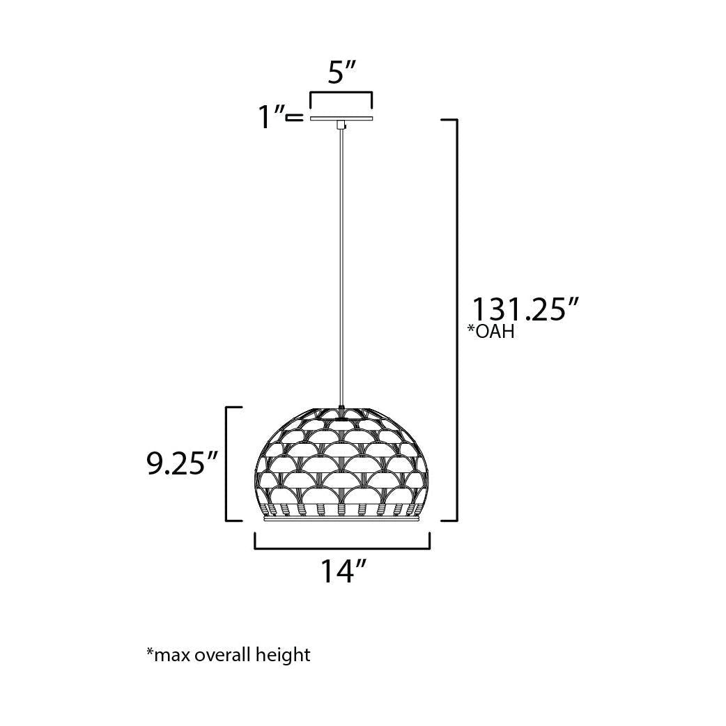 Tahiti 14" 1-Light Pendant