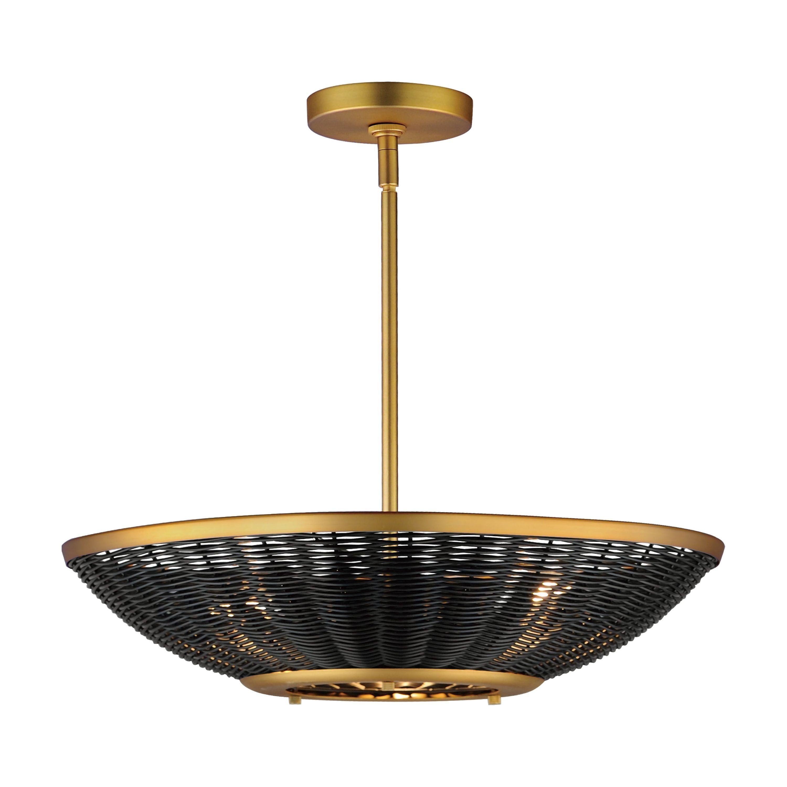 Rattan 20" 3-Light Pendant