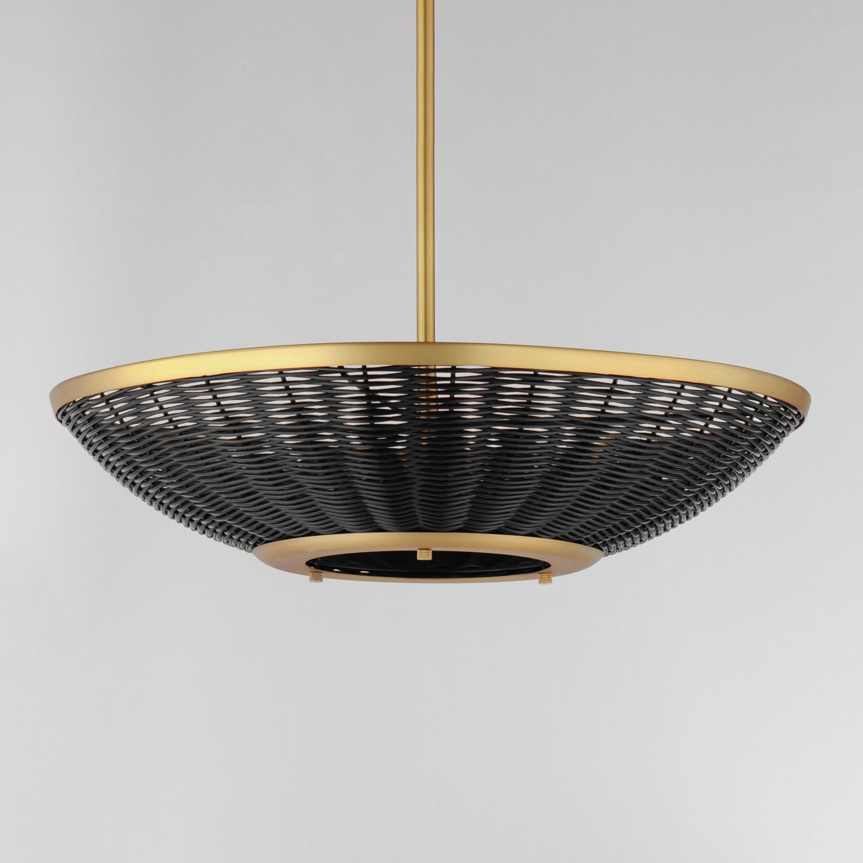 Rattan 20" 3-Light Pendant