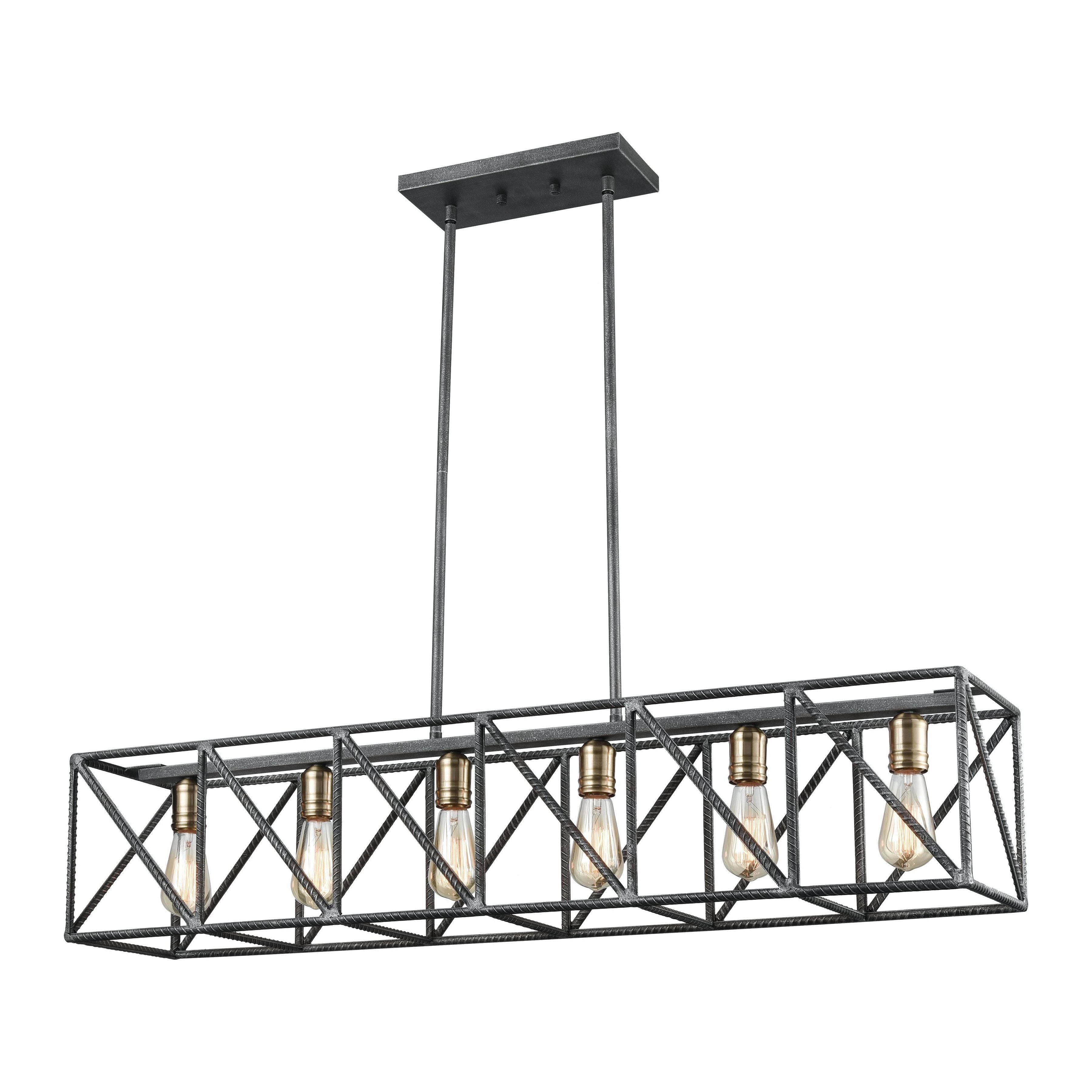 Crossbar 42" Wide 6-Light Linear Chandelier