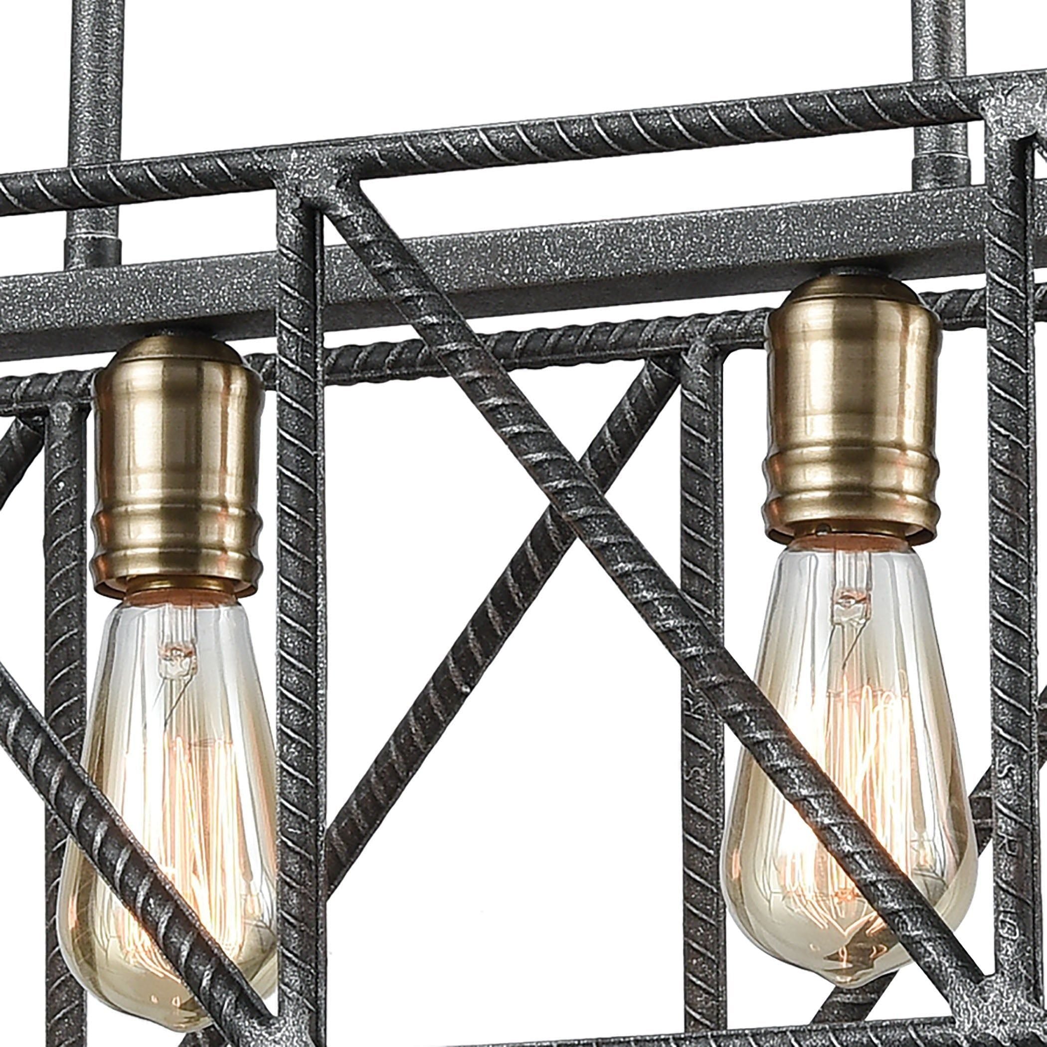 Crossbar 42" Wide 6-Light Linear Chandelier