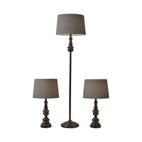 Chandler 3 Piece Floor and Table Lamp Set