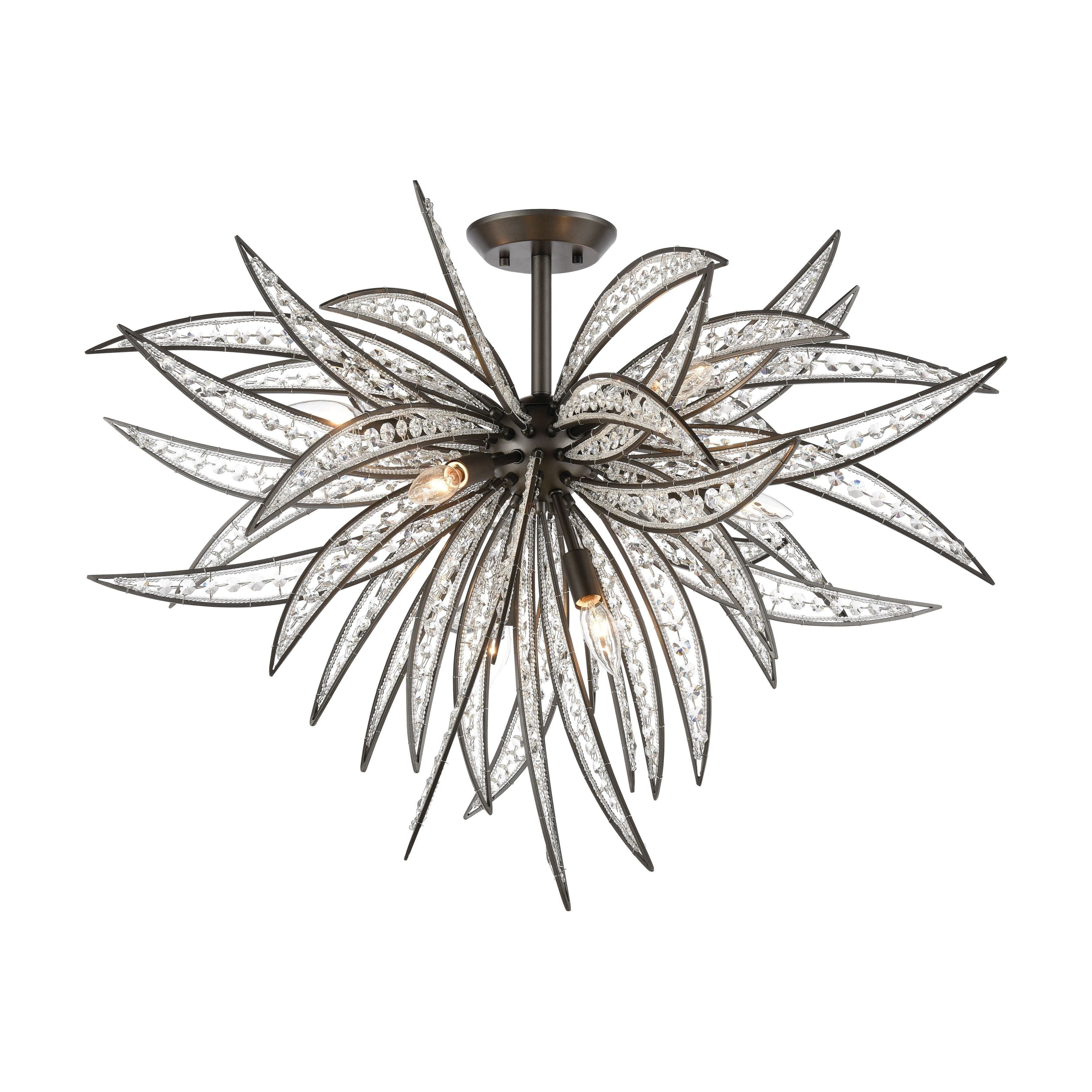 Naples 35" Wide 8-Light Semi Flush Mount