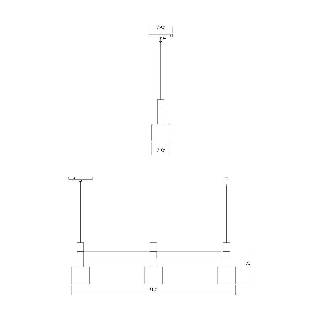 Systema Staccato 3-Light Linear Pendant with Drum Shades