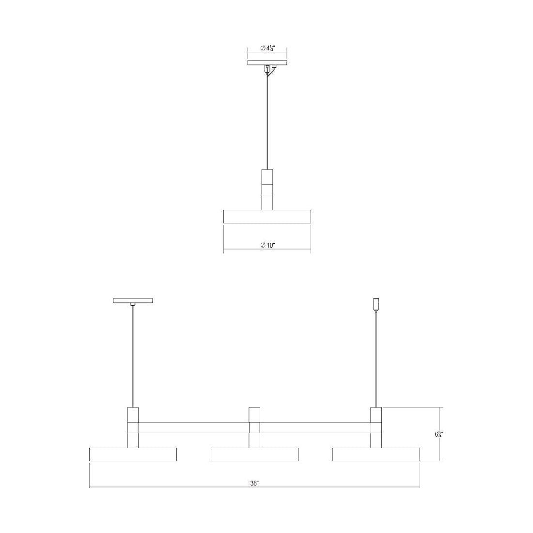 Systema Staccato 3-Light Linear Pendant with Pan Shades