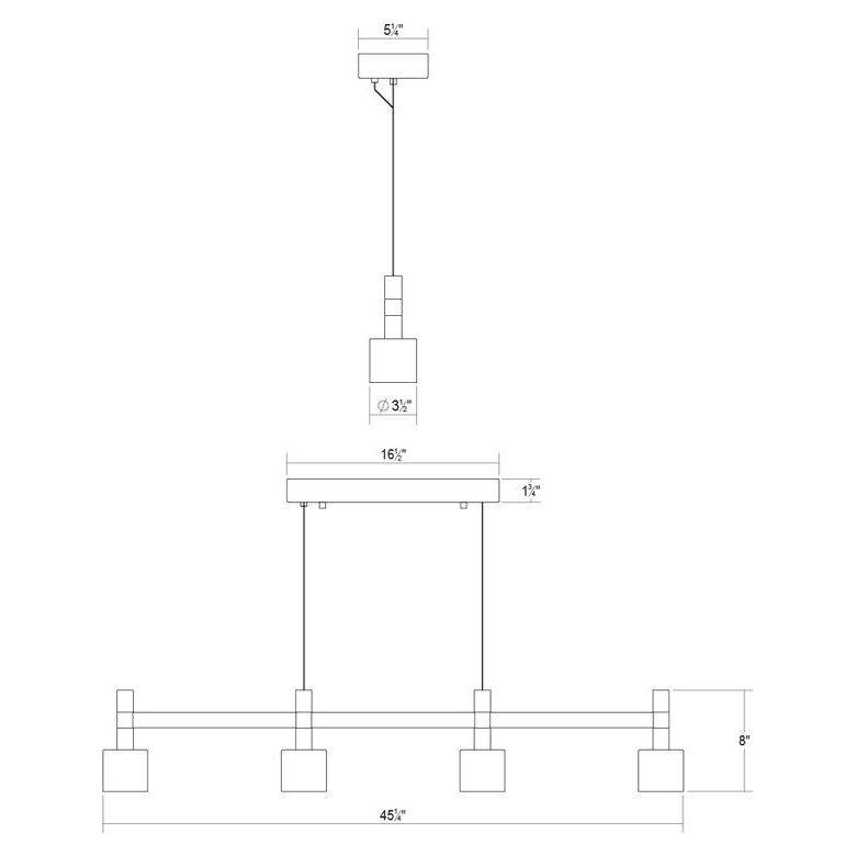 Systema Staccato 4-Light Linear Pendant with Drum Shades