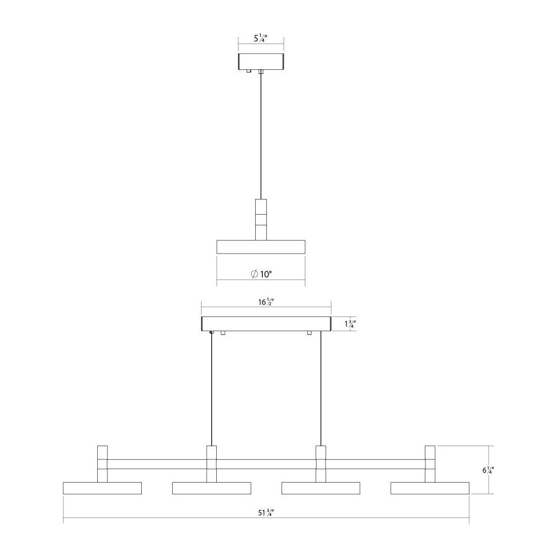 Systema Staccato 4-Light Linear Pendant with Pan Shades