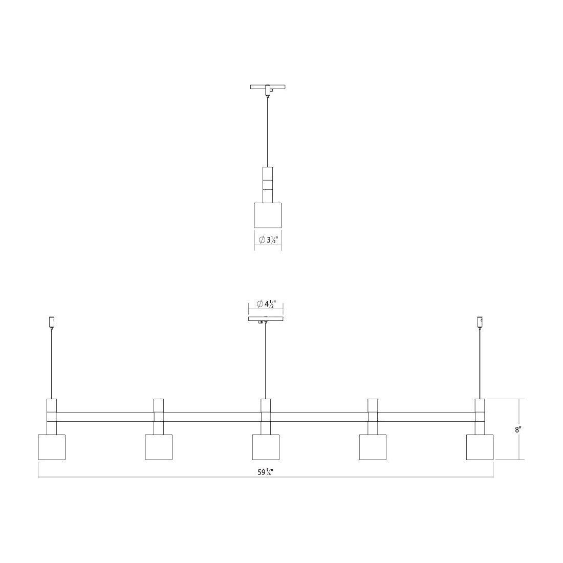 Systema Staccato 5-Light Linear Pendant with Drum Shades