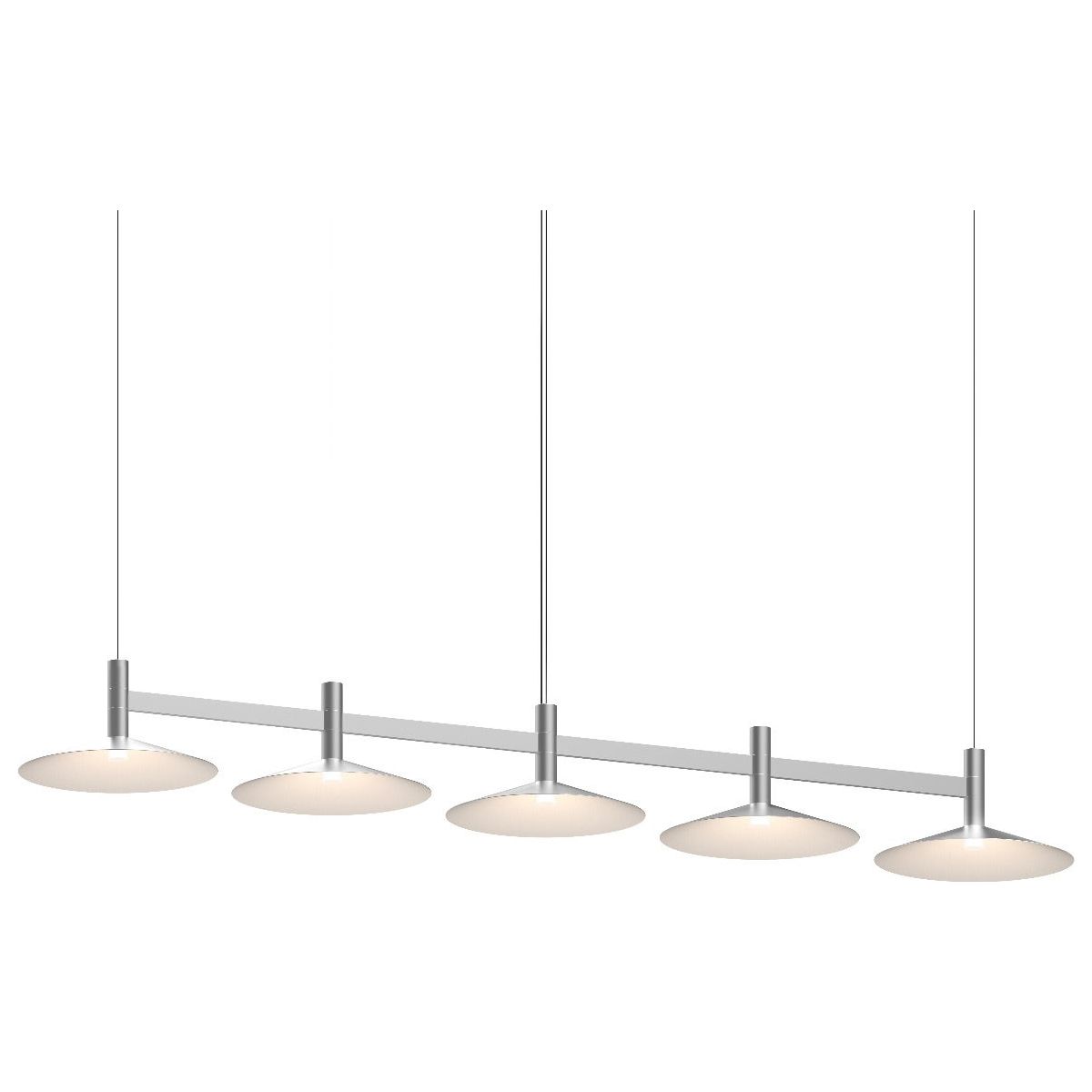 Systema Staccato 5-Light Linear Pendant with Shallow Cone Shades