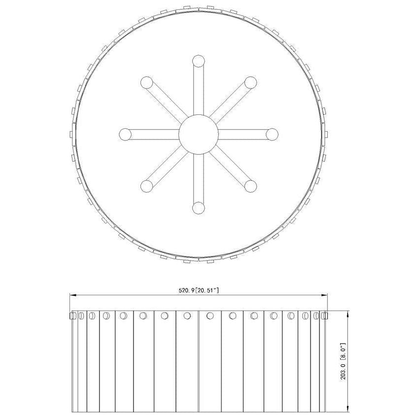 Glacier 8-Light Flush Mount