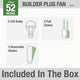 Builder Low Profile Fan with Light 52"