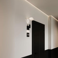 Suspenders Standard Single Sconce with Bar-Mounted Duplex Cylinders with Flood Lens & Parachute Reflector