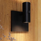Suspenders Standard Single Sconce with Bar-Mounted Duplex Cylinders with Flood Lenses