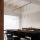 Suspenders 96" 1-Tier Linear with V-Line Etched Glass Cone Luminaires
