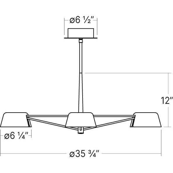 Ray 3-Light Round Chandelier