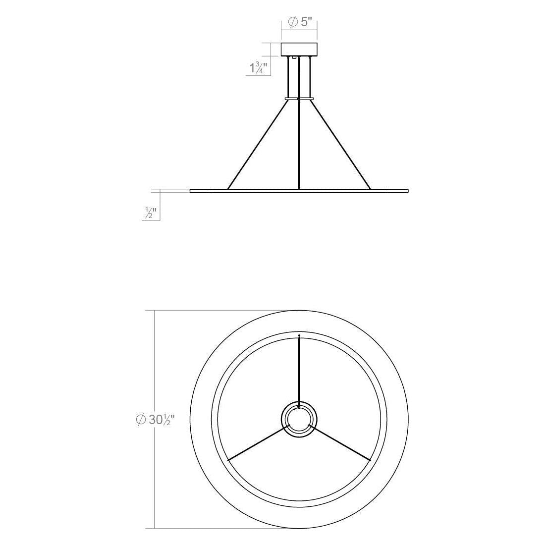 Arctic Rings 30" Single LED Ring Pendant