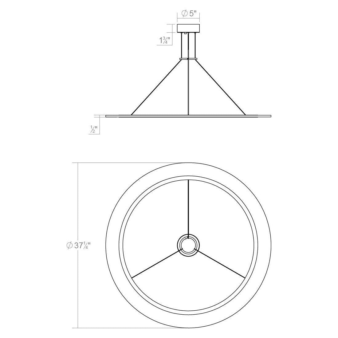 Arctic Rings 36" Single LED Ring Pendant