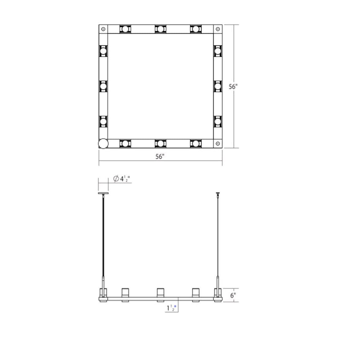 Intervals 4' Square LED Pendant