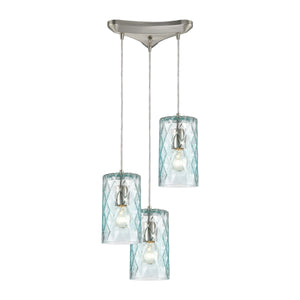 Diamond Pleat 12" Wide 3-Light Pendant