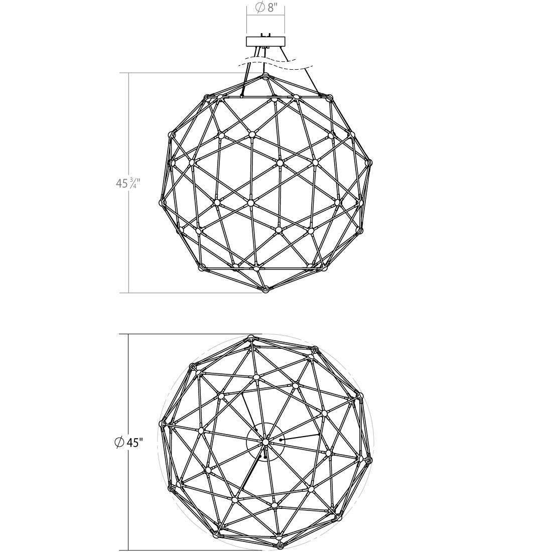 Constellation Hedron LED Pendant (with 20' Cords)