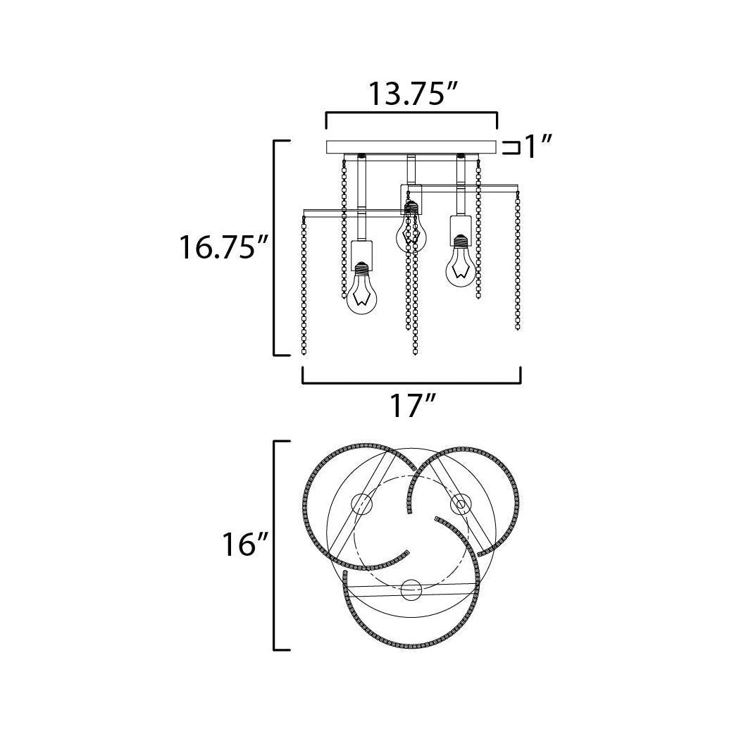 Fontaine 3-Light Flush Mount