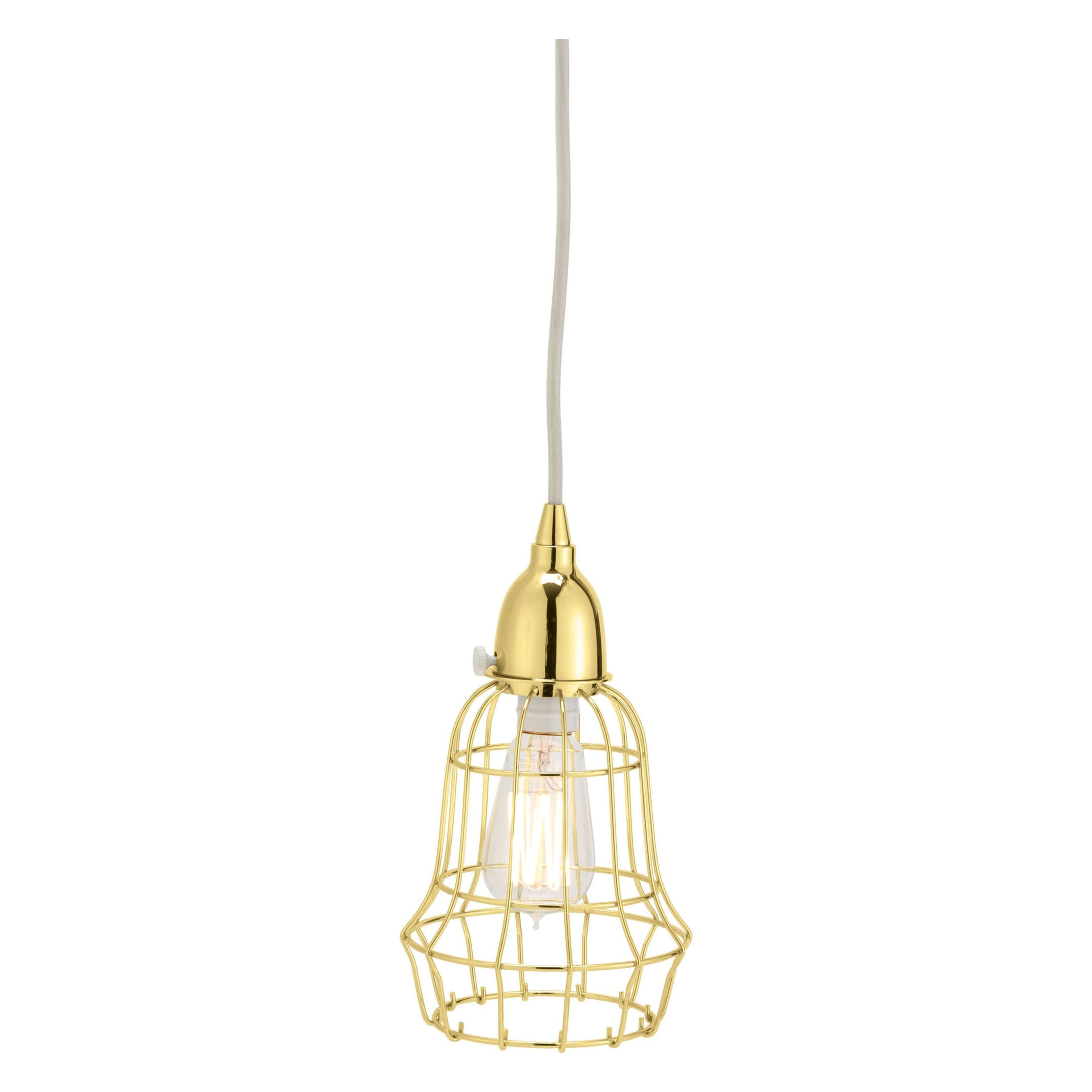 Gold Wire Barrel Pendant Light