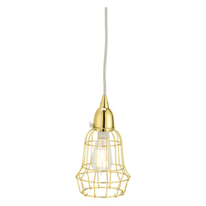 Gold Wire Barrel Pendant Light