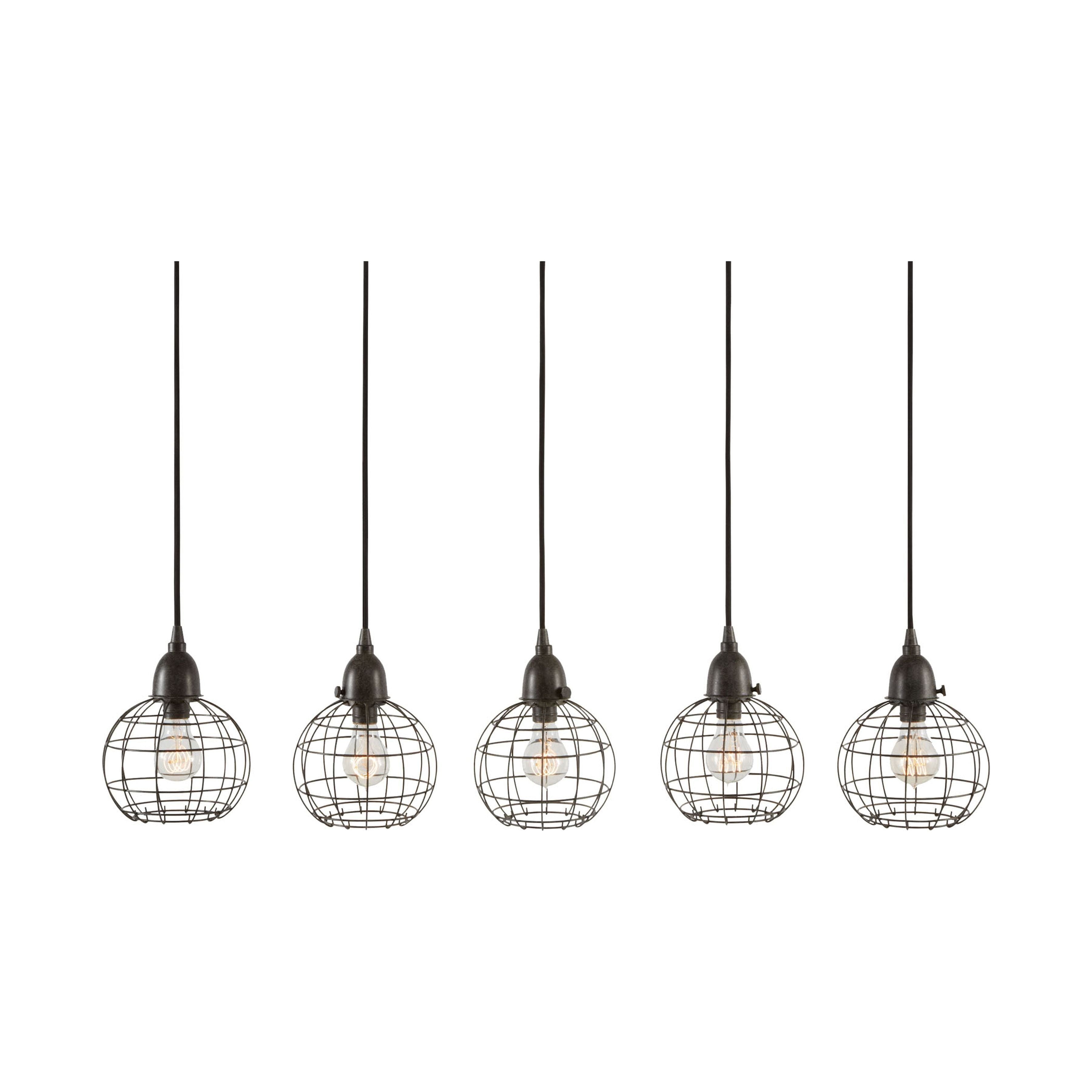 Wire Ball 5-Light Linear Pendant