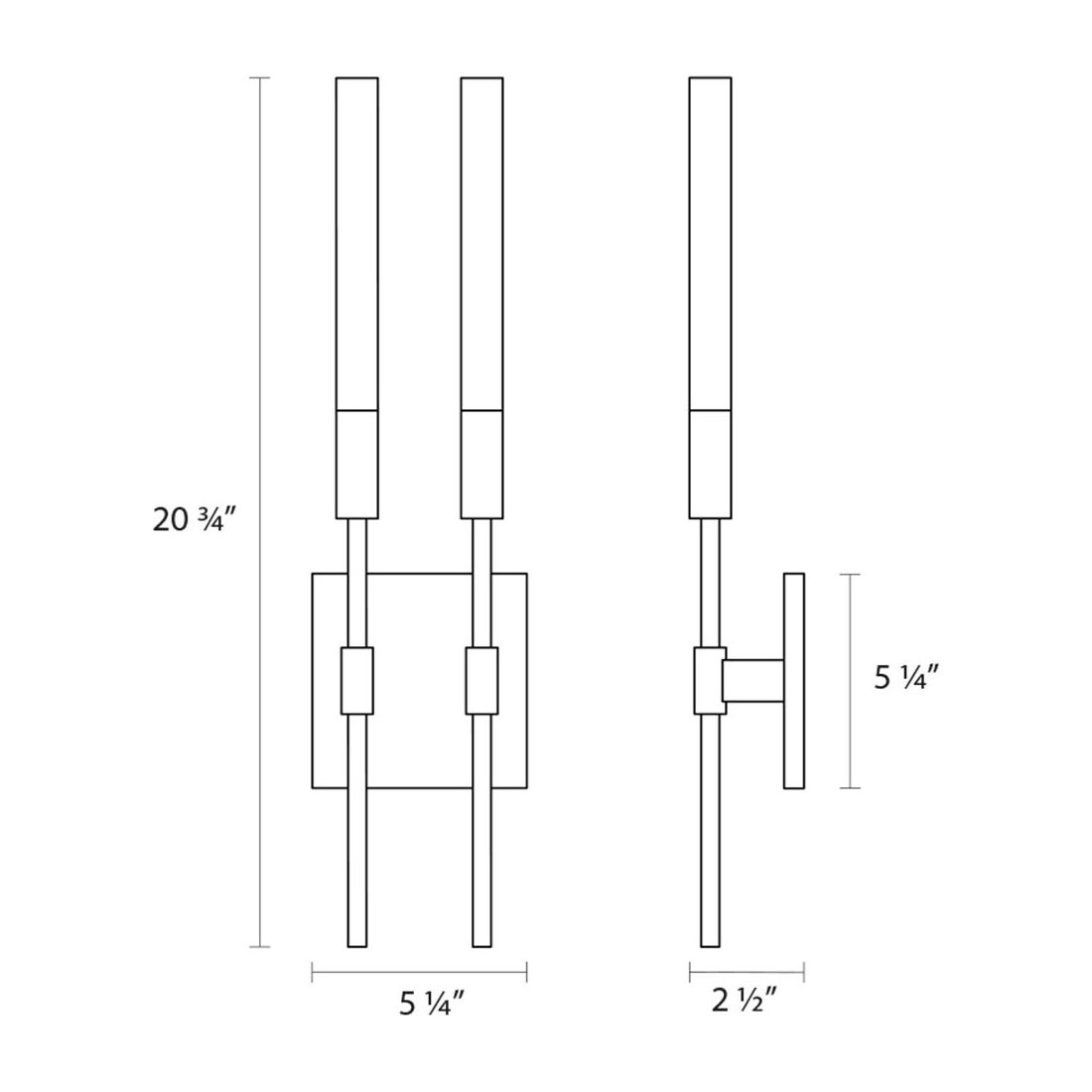 Champagne Wands 2-Arm LED Sconce