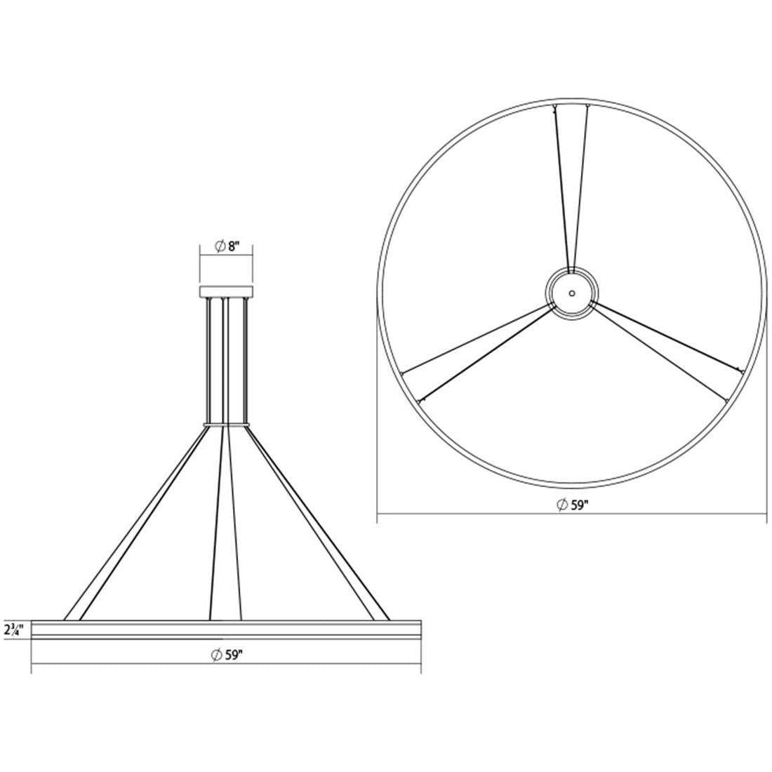 Double Corona 60" LED Ring Pendant