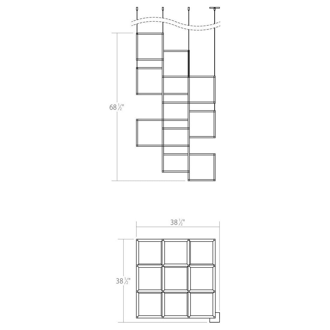 Cubix 9-Light Vertical LED Pendant